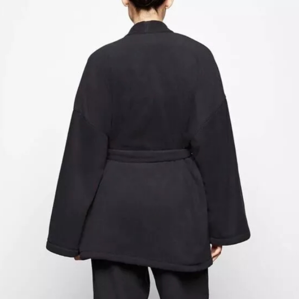 SKIMS by Kim Kardashian Fleece Wrap Belted Jacket - Picture 3 of 14
